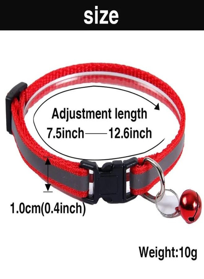 BohoBark Reflective Cat Collar with Bell Solid Nylon Pet Collar Safe Breakaway Cat Collar Adjustable Ultra-Light Design Neck 19-32cm Pack of 4 - Image 2